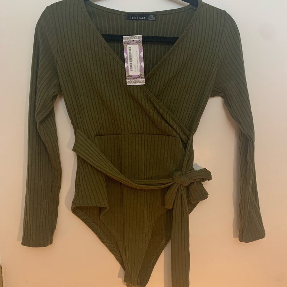 BooHoo Pantone Wrap Top Bodysuit